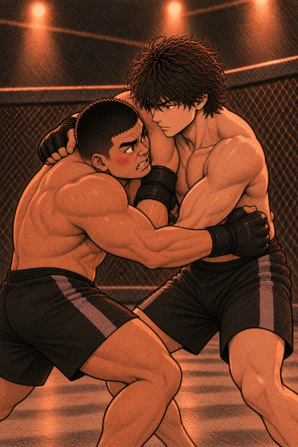 이번에는 도윤의 어깨가 먼저 안쪽을 차지한다.