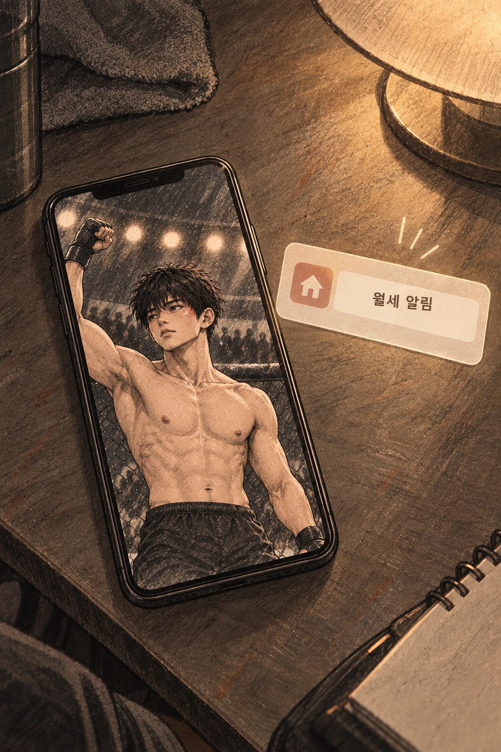 세계 무대 첫 승리 사진 옆에 월세 알림.