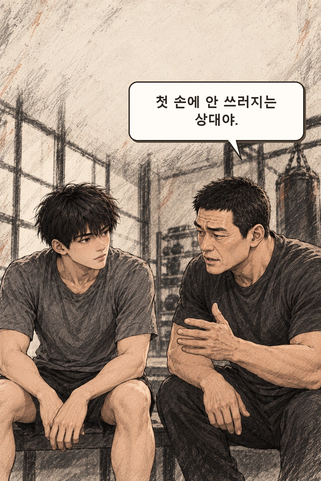 태식 “첫 손에 안 쓰러지는 상대야.”