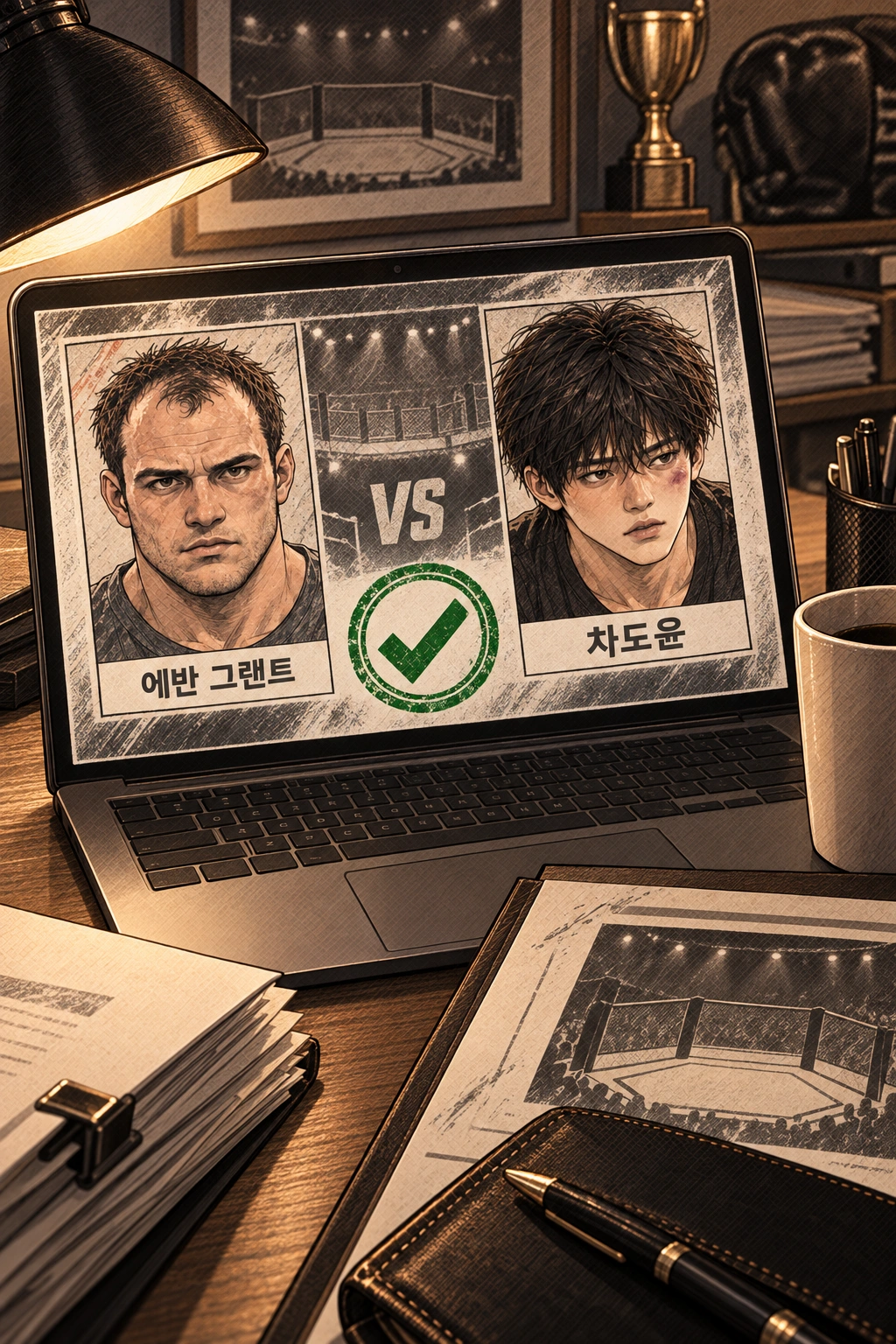 팀이 수락하고 도윤 이름이 경기 카드에 들어간다.