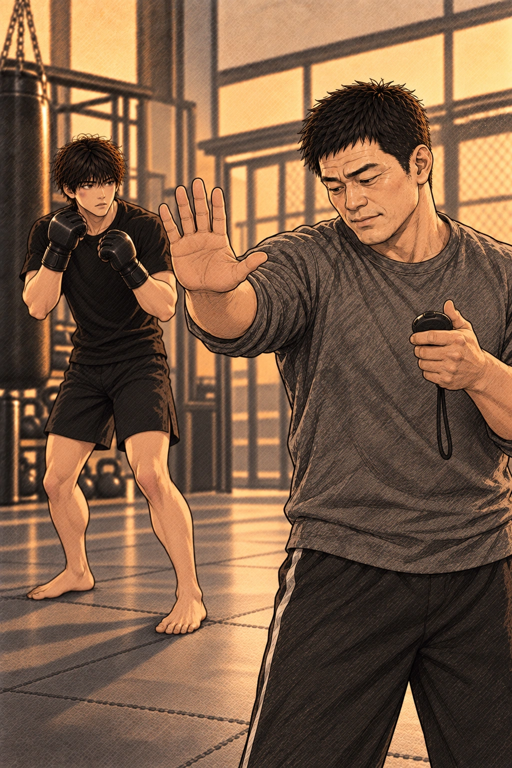 태식은 잘된 순간에도 훈련을 길게 끌지 않는다.