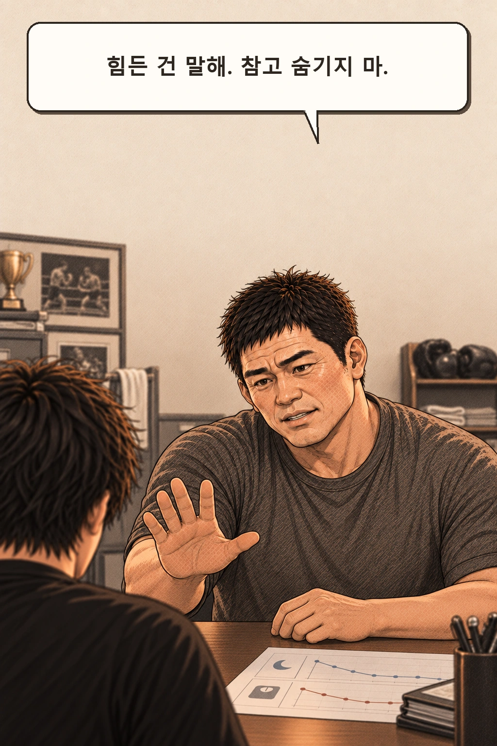 태식 “힘든 건 말해. 참고 숨기지 마.”