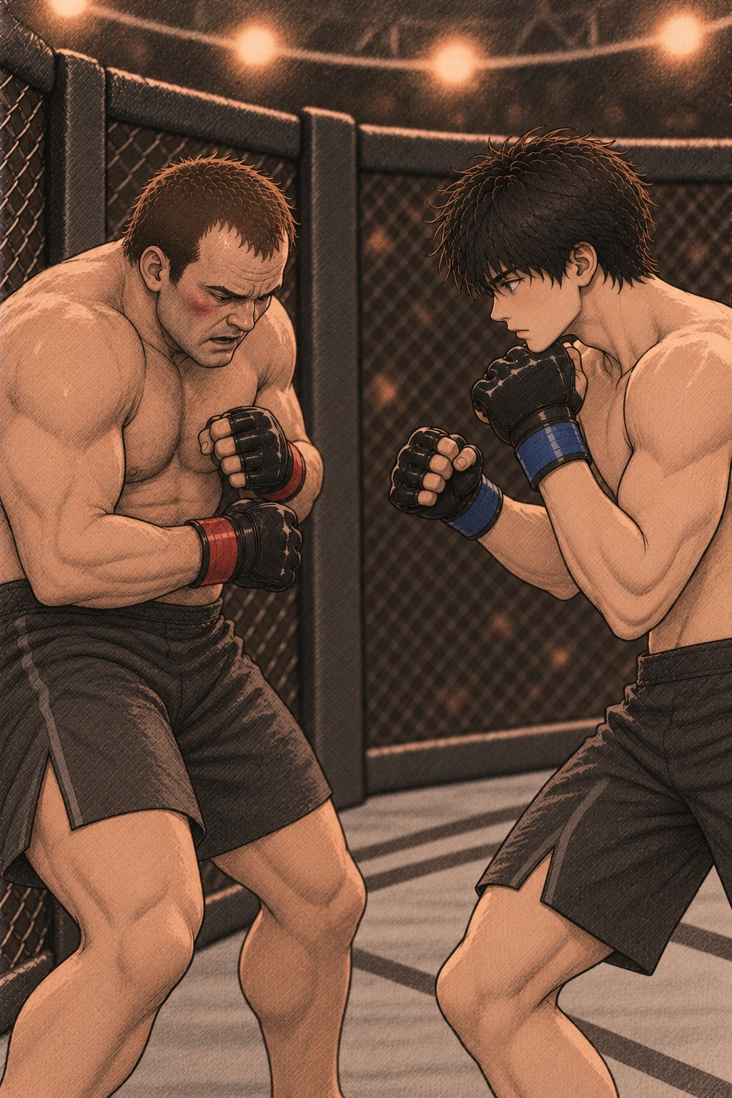 에반의 가쁜 숨, 도윤의 시선은 상대 두 손에 있다.