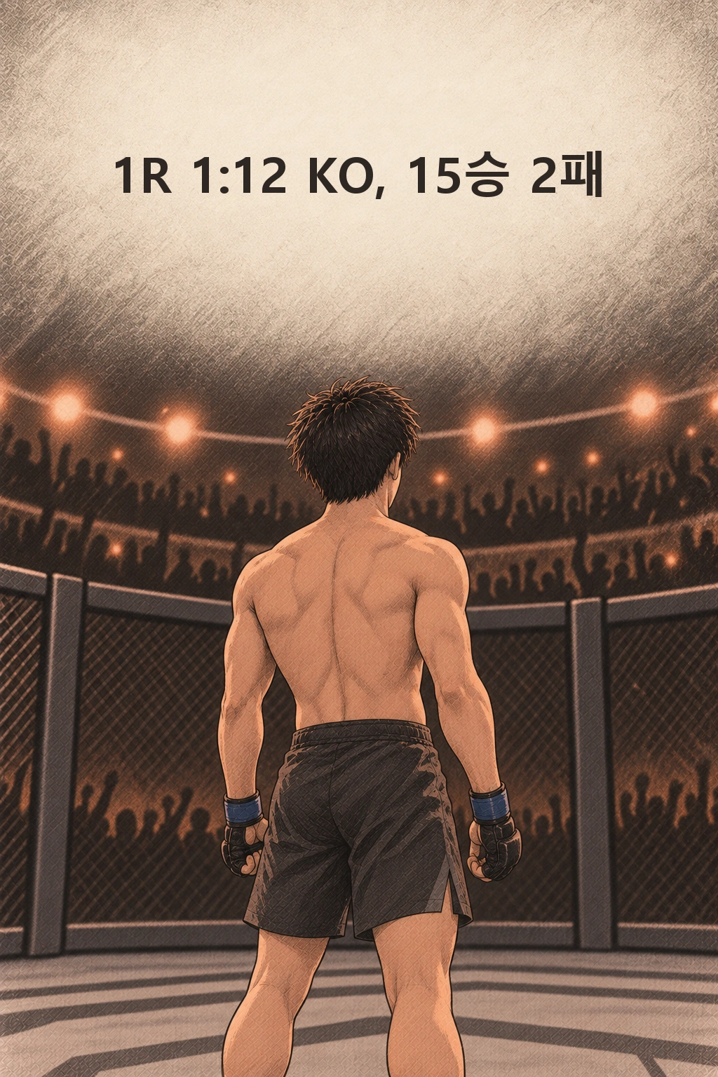 자막 ‘1R 1:12 KO, 15승 2패’.