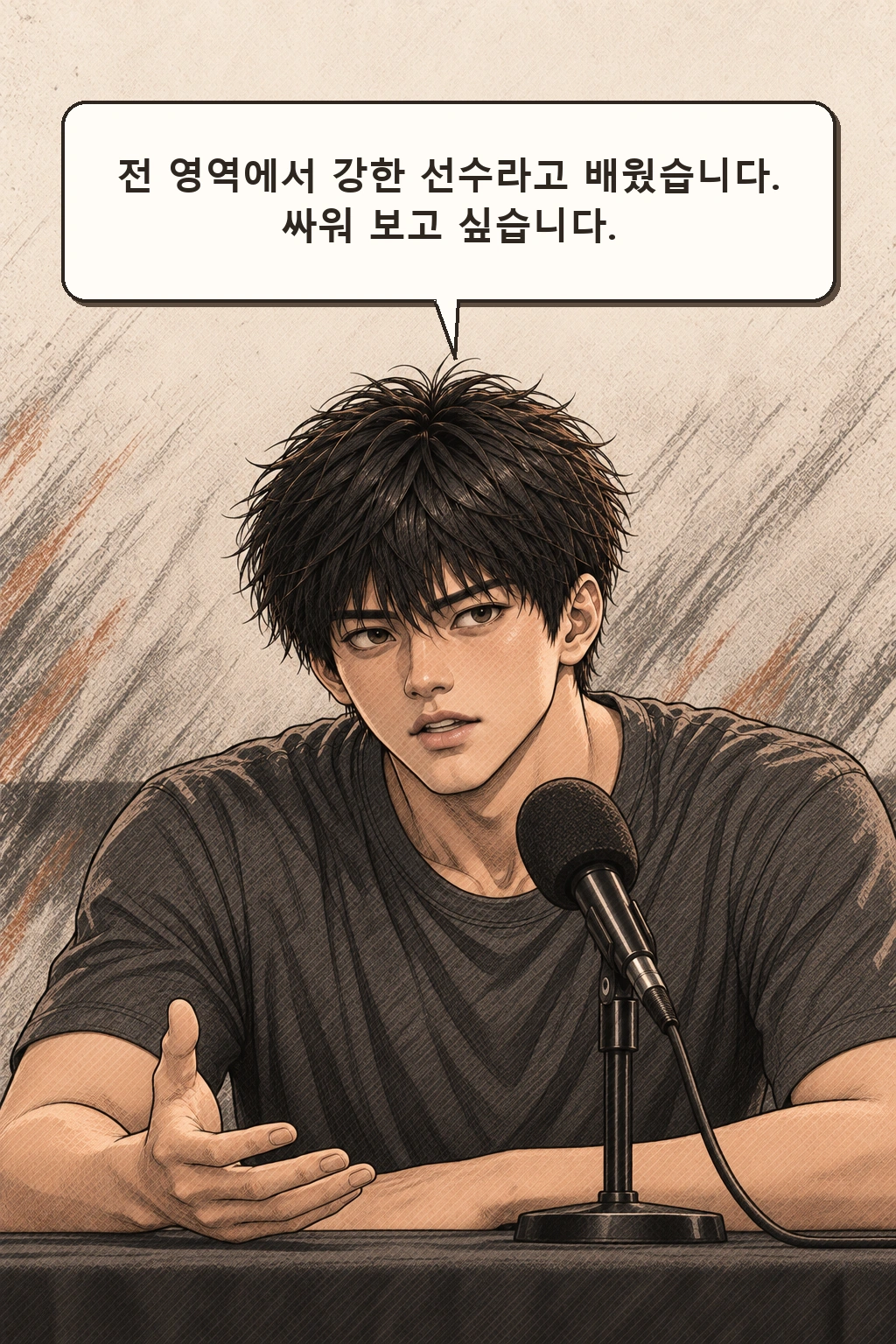 “전 영역에서 강한 선수라고 배웠습니다. 싸워 보고 싶습니다.”