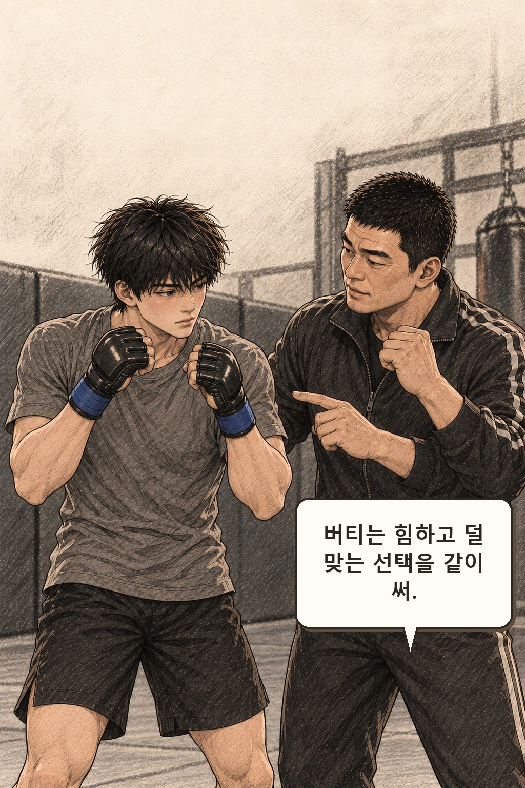 태식 “버티는 힘하고 덜 맞는 선택을 같이 써.”
