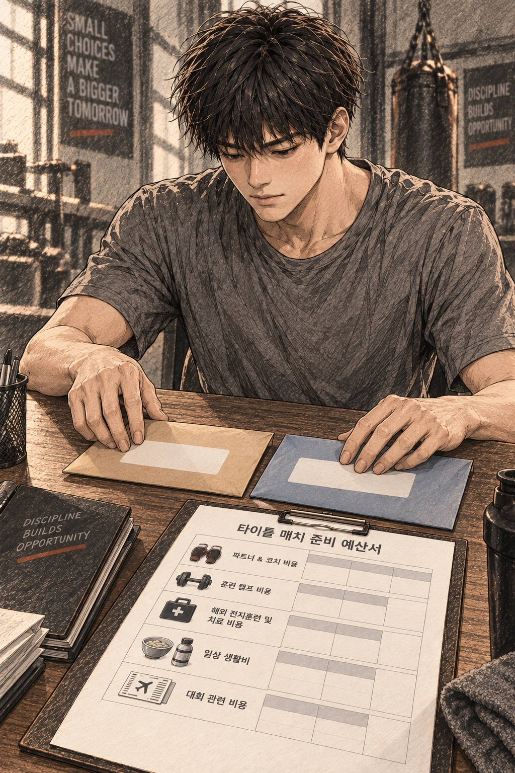 도윤이 생활비와 필요한 훈련비를 먼저 확보한다.