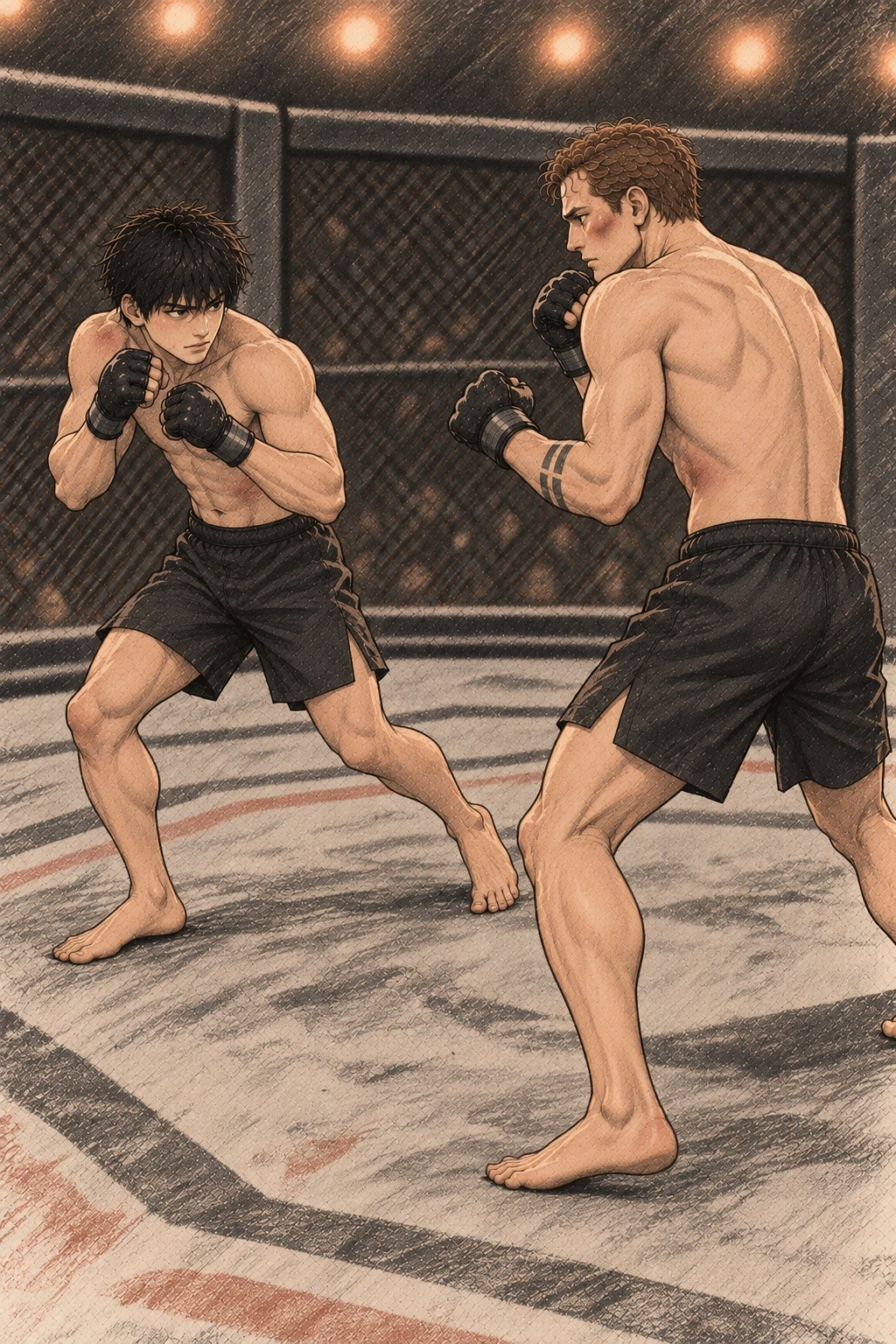 도윤은 공격 뒤 멈추지 않고 옆으로 자리 잡는다.