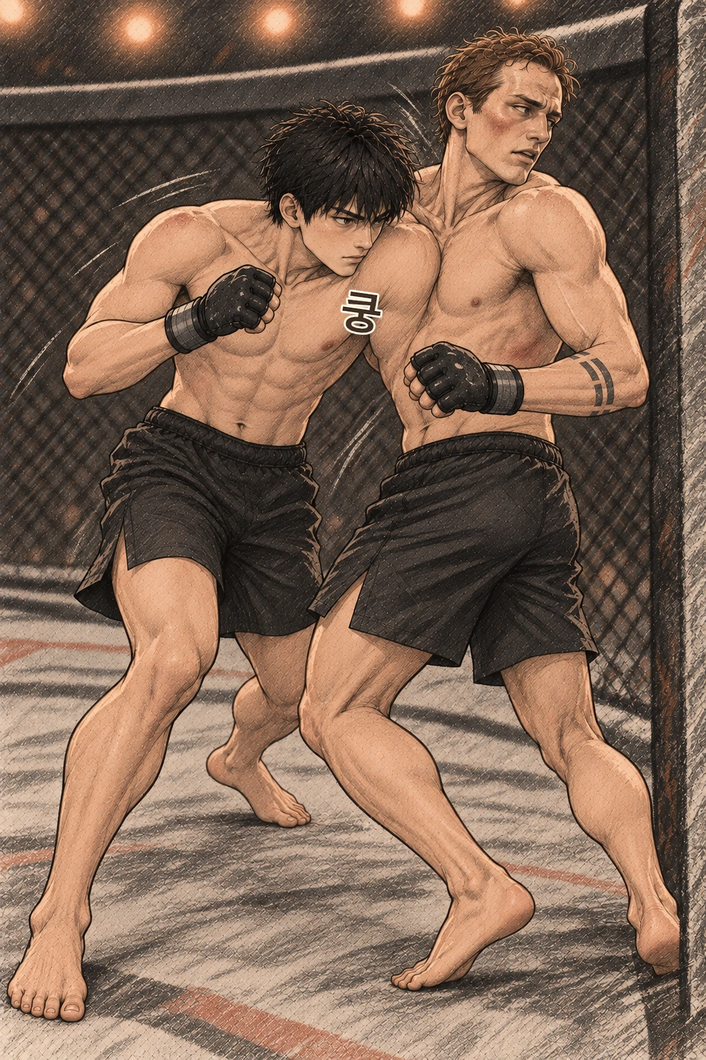 레즈닉이 다시 도는 길에 도윤의 어깨가 붙는다. 쿵.